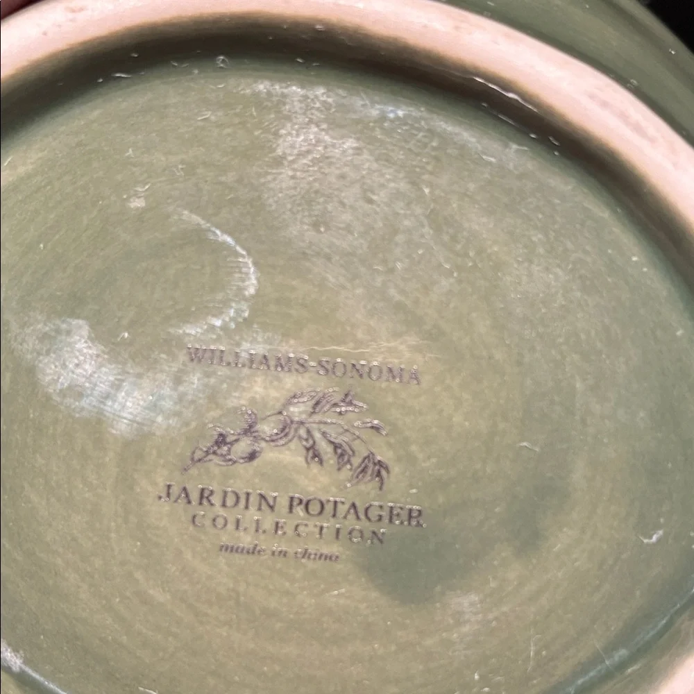 Williams Sonoma Green and Red Ceramic Artichoke